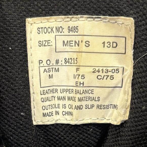 Work N Sport 9485 Black Leather Steel Toe Work Combat Biker Boots Men’s 13 D - Picture 5 of 8